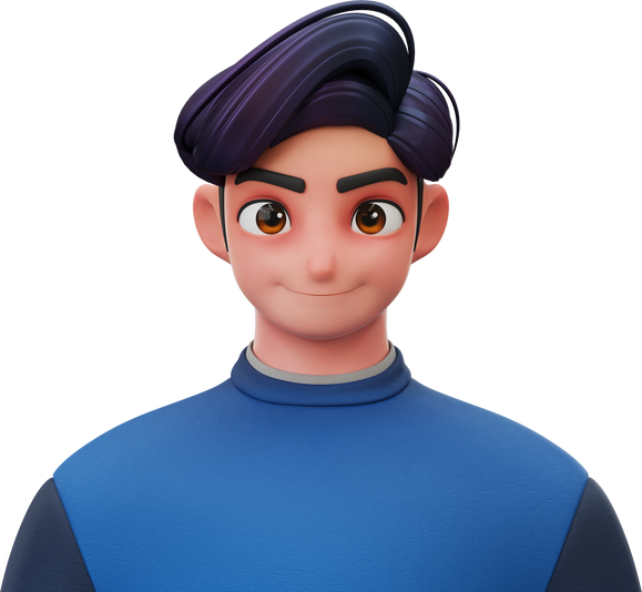 3D Character Avatar Smiling Man